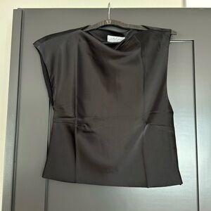 Petal & Pup Silky Asymmetrical Black Top